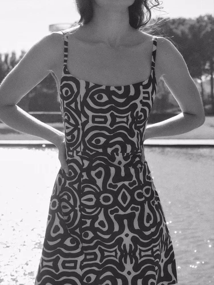 

Новая модная Темпераментная Женская Повседневная Удобная юбка из смеси льна с принтом