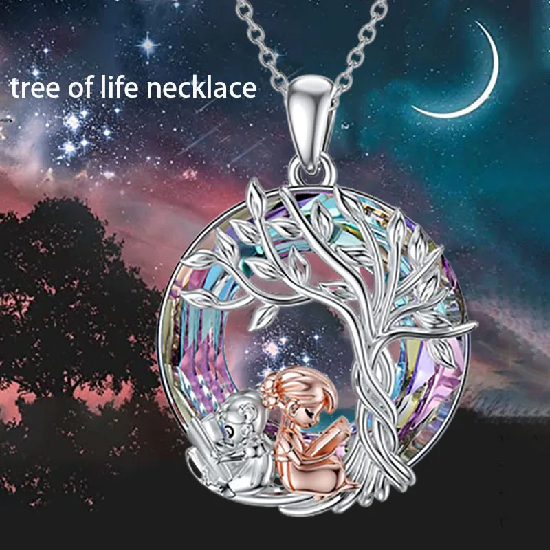 

Tree of Life Necklace Round Girl Bestie Pendant Jewelry Pendant Accessories for Wife Grandma Girlfriend Birthday Anniversary