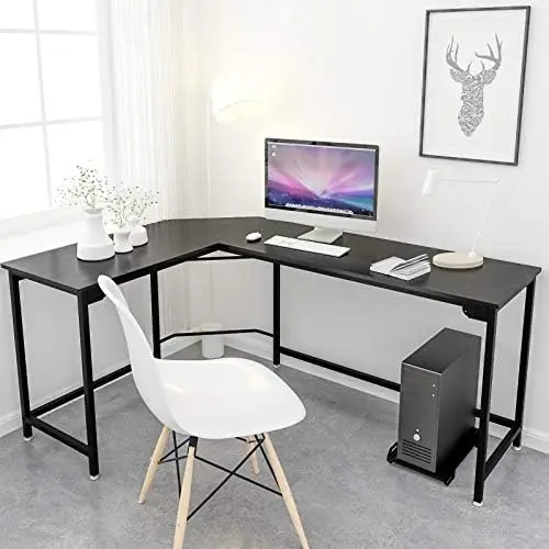 

Shaped Desk Corner Gaming Computer Desks for Home PC Workstation Study Writing Work Gamer Table, Easy to Assemble