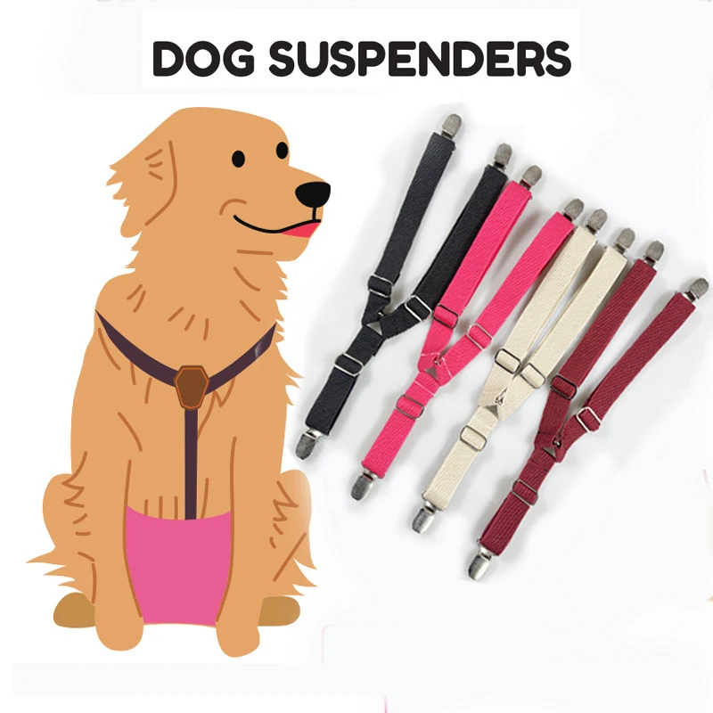 

3 Sizes Dog Diaper Keeper Suspender Dog Physiological Pants Strap Clip Dog Suspender Anti-drop Strap Adjustable Pet Supplies