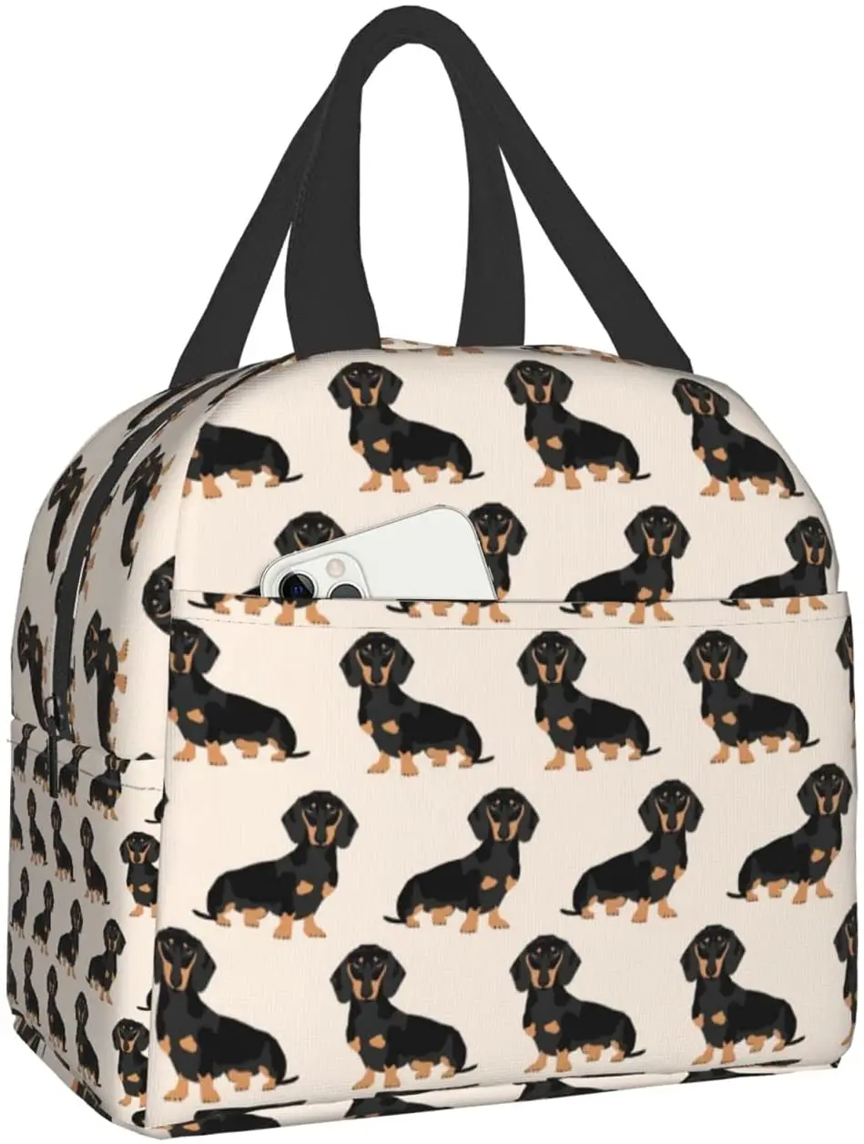 

Cute Dachshund Weiner Dog Lunch Bags for Women Boy Girl Reusable Insulated Lunch Box Suitable Travel Work Picnic Beach Office