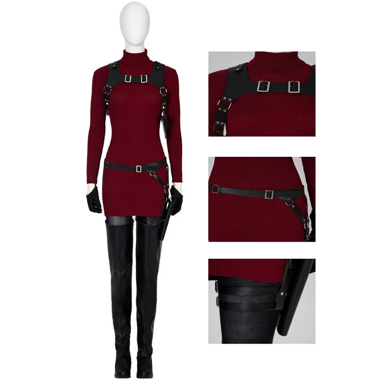 

Женская одежда для косплея Ada Wong, Модифицированная красная искусственная Одежда для Хэллоуина bioаз