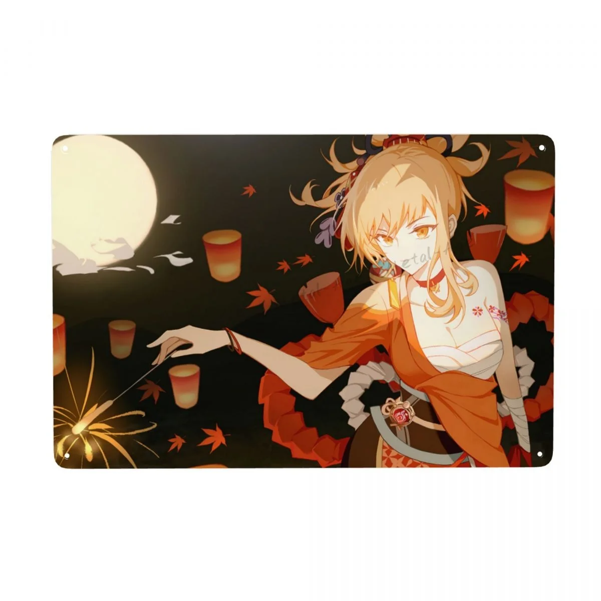 

Genshin ударная игра металлические жестяные знаки Yoimiya винтажная железная живопись пластина гараж комната Домашний декор настенные искусства