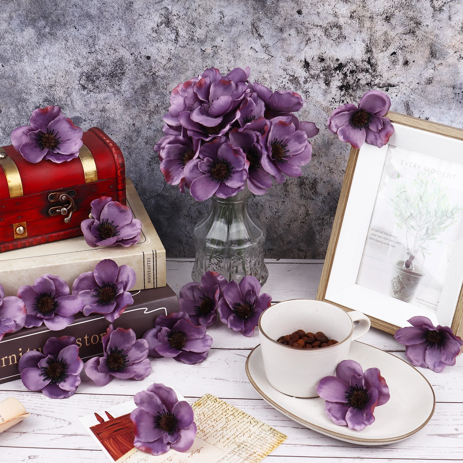 CNSJ 60 комплектов искусственных цветов фиолетового мака для памяти воскресные