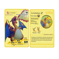 hot new pokemon english metal card game anime fighting card gold lizard pikachu collection card action doll model children toys