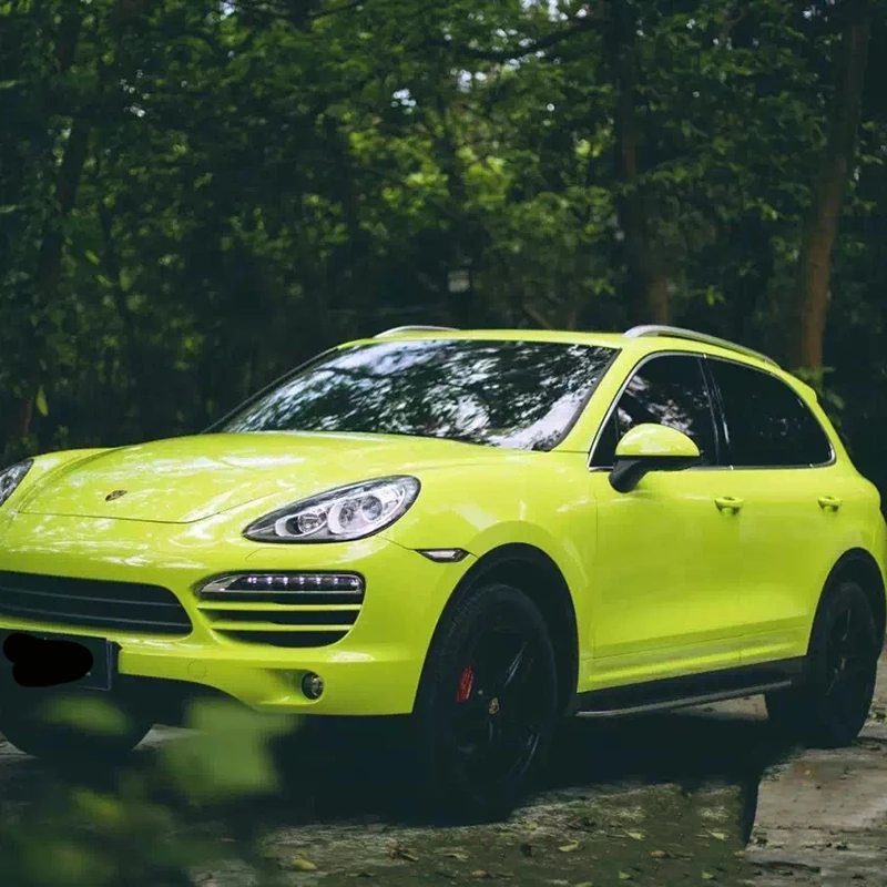 

WRAPMASTER 1.52*18m Car Wrap Vinyl Lemon Green High Gloss Vinyl Car Tint Film