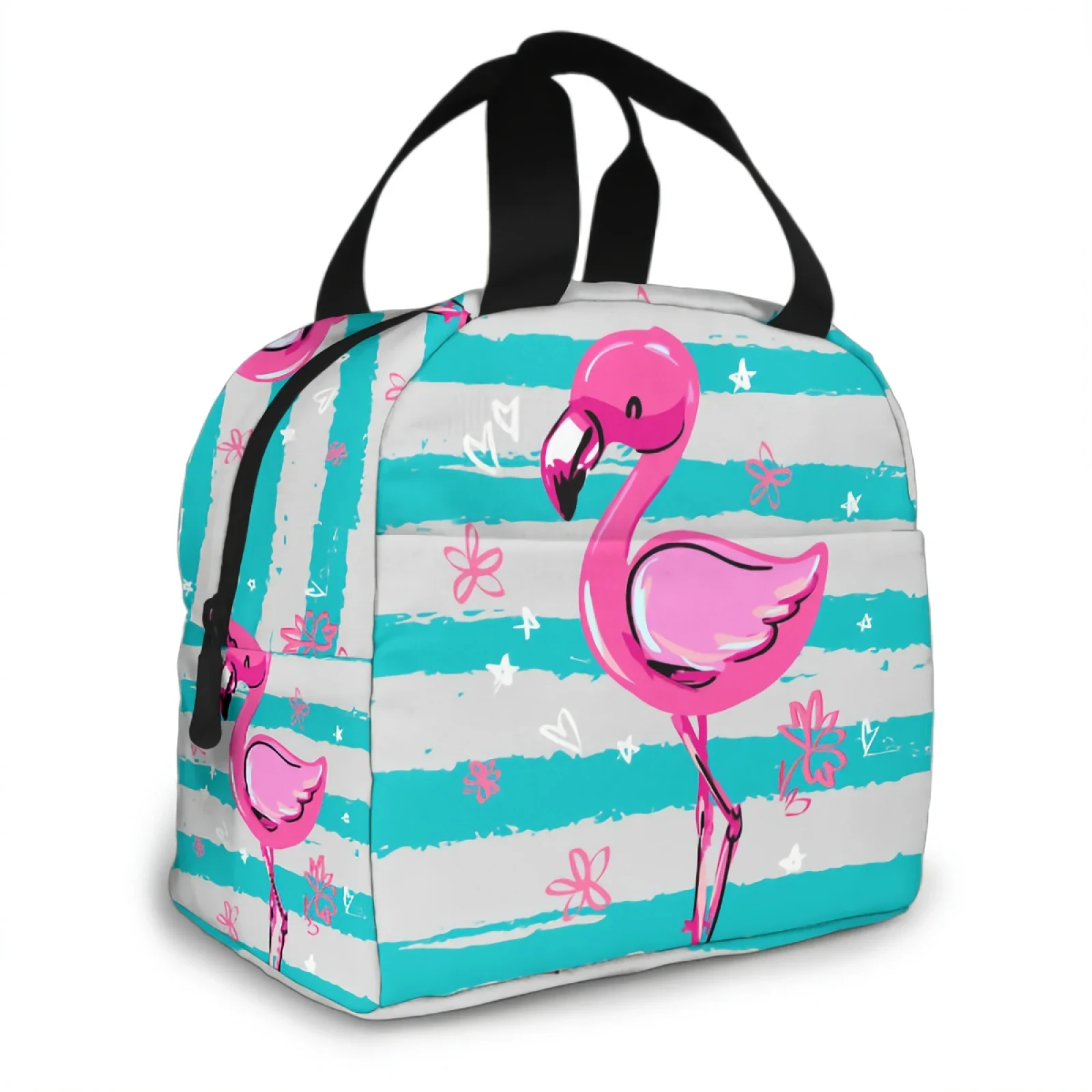 Летняя Забавная Изолированная Сумка Для Обеда С Дизайном Розового Фламинго
