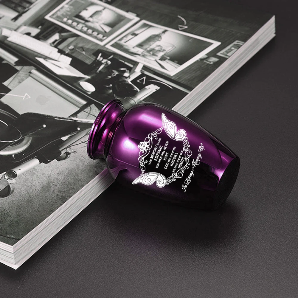 Маленькая урна для золы мини-урна из алюминиевого сплава кремации бабочки