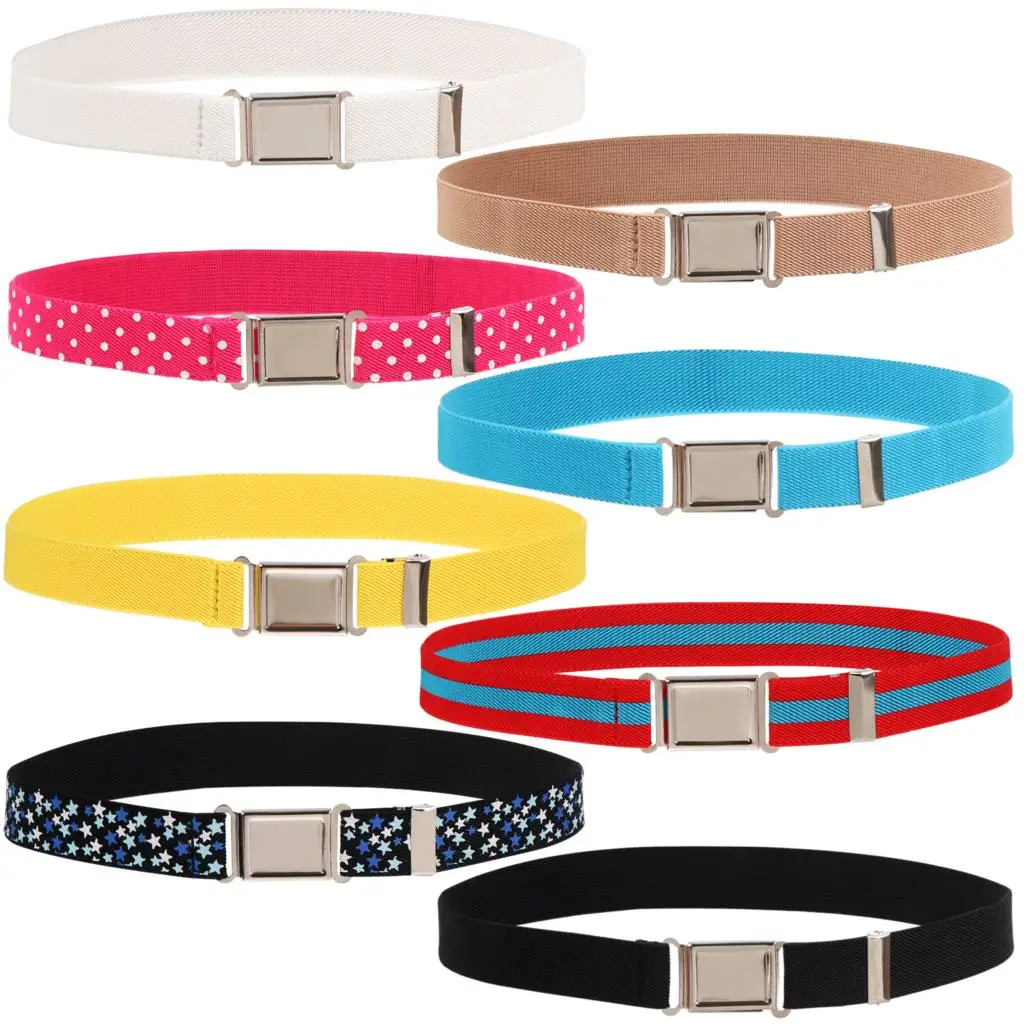 

Children Fashion Kids Adjustable Magnetic Belt Belt With Magnetic Buckle Unisex Alloy Waistband Boys Girls Elastic Printing Belt