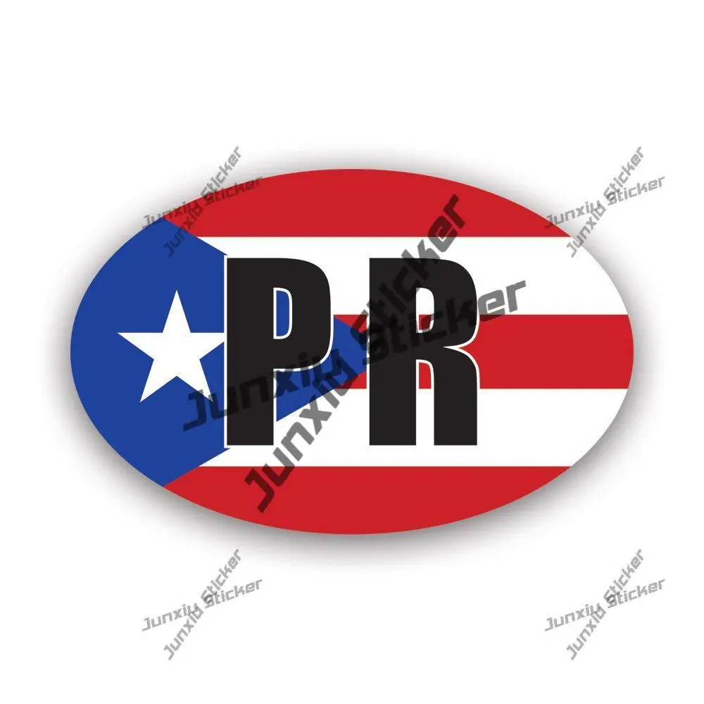 Пуэрто-Рико PR овальная наклейка с гербом Пуэрториканского флага для автомобиля