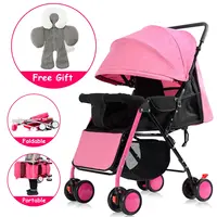 Baby Stroller Lightweight Shake-proof With Adjustable Pedal Folding Portable Baby Carriage Trolley For 0-3 Years Old Baby Car