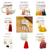 korean fashion tassel dangle earrings set for women designer trendy woman jewelry 2022 y2k accessories gift female gaabou