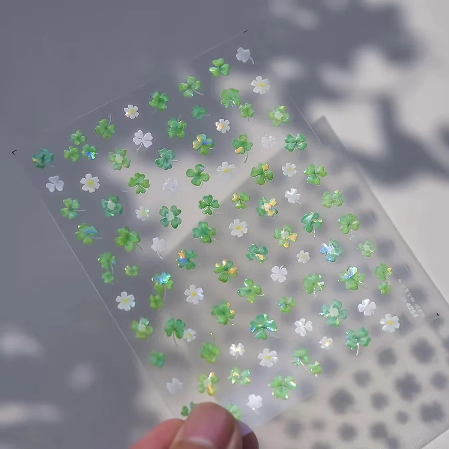 Наклейки для ногтей клевер на удачу