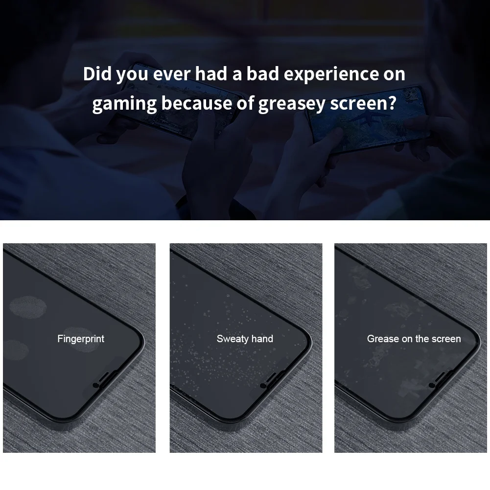 For iPhone 13 Pro Max Nillkin FogMirror Screen Protector Matte Tempered Glass Game-Only Anti Hand Sweat Screen Film
