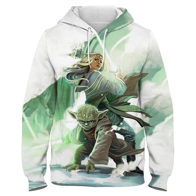 

Cartoon Anime Hoodies For Children Disney Master Yoda 3D Print Women Sweatshirt Star Wars Harajuku Spring Men's Tracksuit
