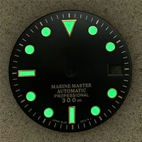 29mm sun pattern single calendar green luminous watch dial for nh35nh364r36 movement parts with logo