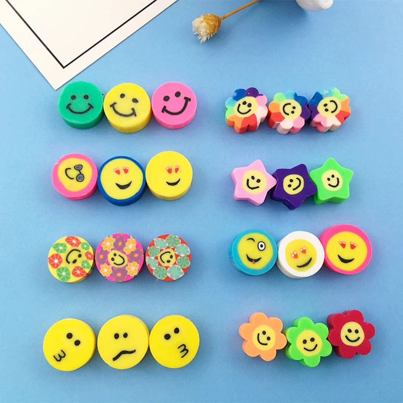 

20pcs Star Smiley Polymer Clay Loose Spacer Beads for DIY Earring Findings Bracelet Necklace Fashion Jewelry Craft Accessories