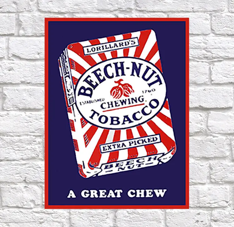 

Chewing Tobacco, Retro metal Tin Aluminium Vintage Sign Garage Man Cave Shed