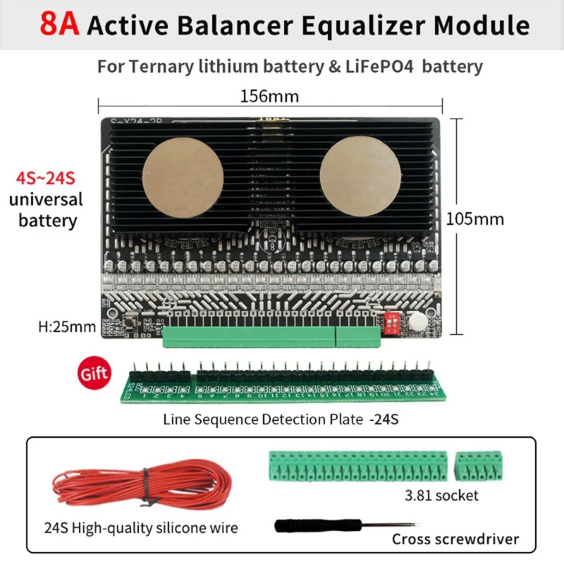 Активный эквалайзер стабилизатор 3S 4S 6S 7S 8S 12S 14S 15S 16S 17S 18S 19S 20S 24S BMS Lifepo4/li-ion 5A