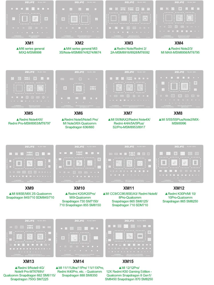 

RELIFE Трафареты для Xiaomi Redmi Note Poco серия