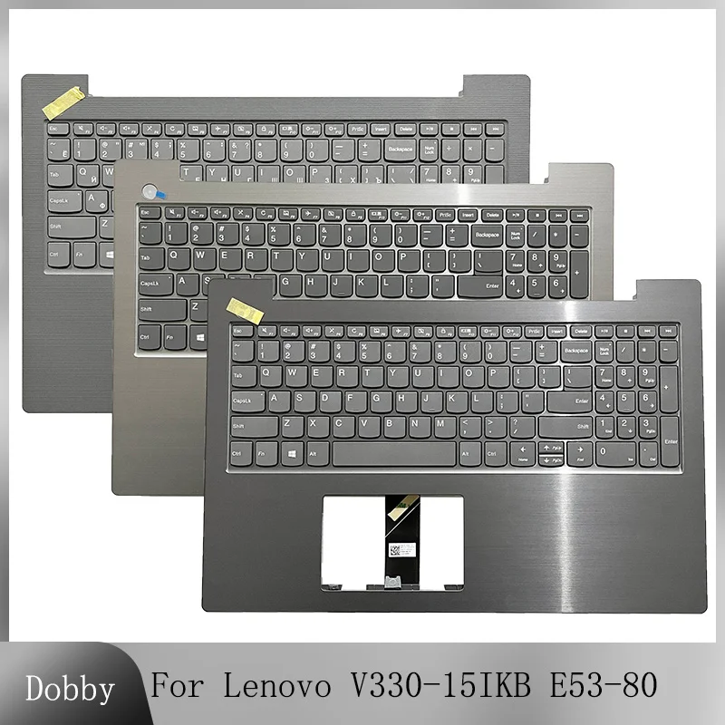 

NEW US/RU/AR/TR Keyboard for Lenovo V330-15IKB V130-15 E53-80 Laptop Palmrest Upper Top Cover Fingerprint Backlight 5CB0Q60097