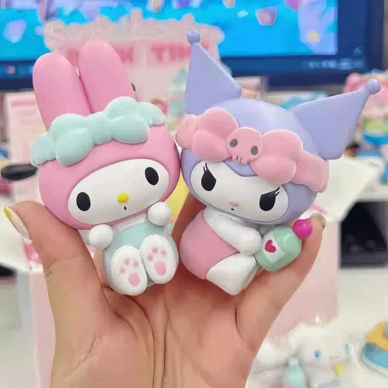 Фото В наличии Sanrio Bathing Time Series Blind Box Фигурка Cinnamoroll Pompom Purin Pochacco Kuromi Hangyodon Аниме Таинственные куклы №1