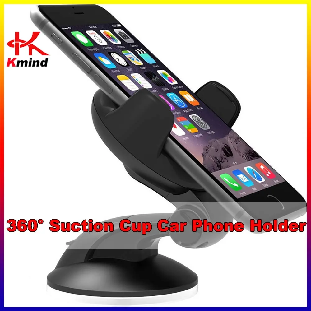 KMIND Universal Mobile Car Phone Holder Suction Windshield Cell Stand Support Smartphone Voiture Suporte Porta Celular