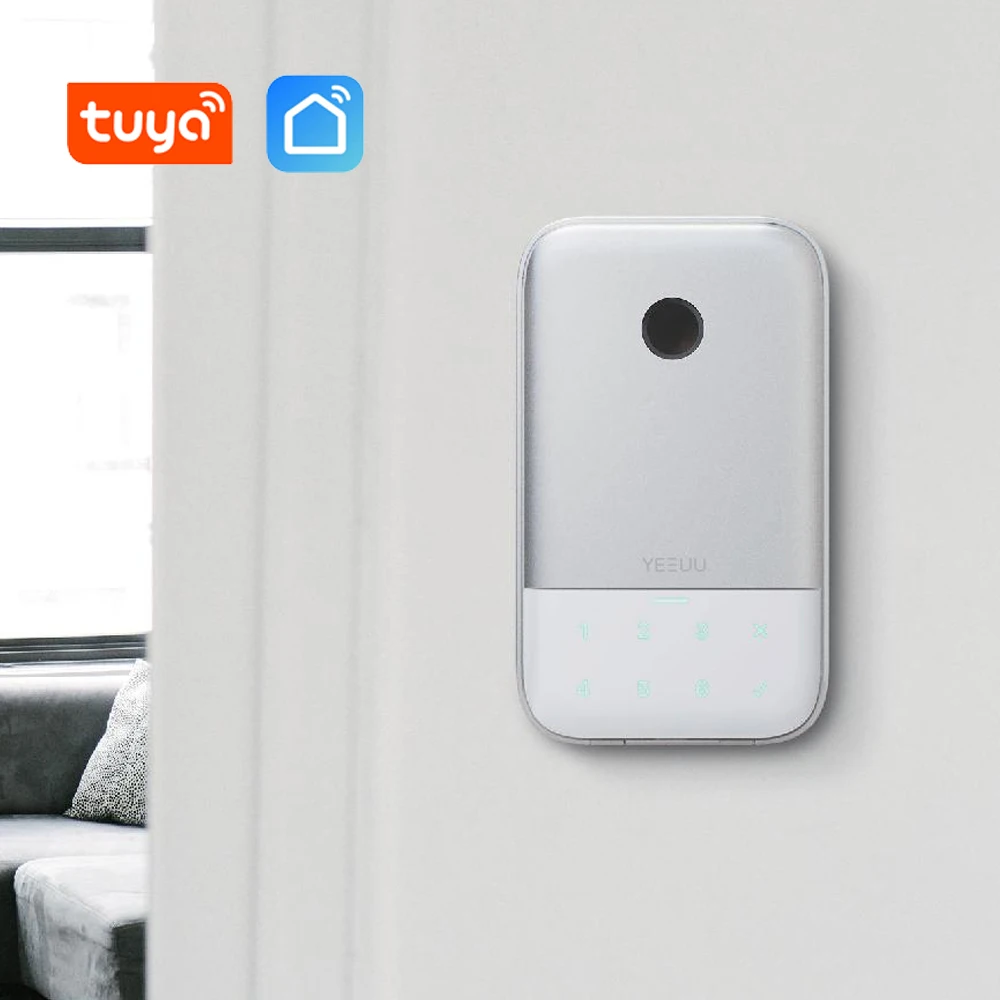 

Tuya Electronic Door Lock Smart Lock Box Fingeprint Key Safe For Bluetooth Wireless Dynamic Password Aluminum Alloy Key Storage