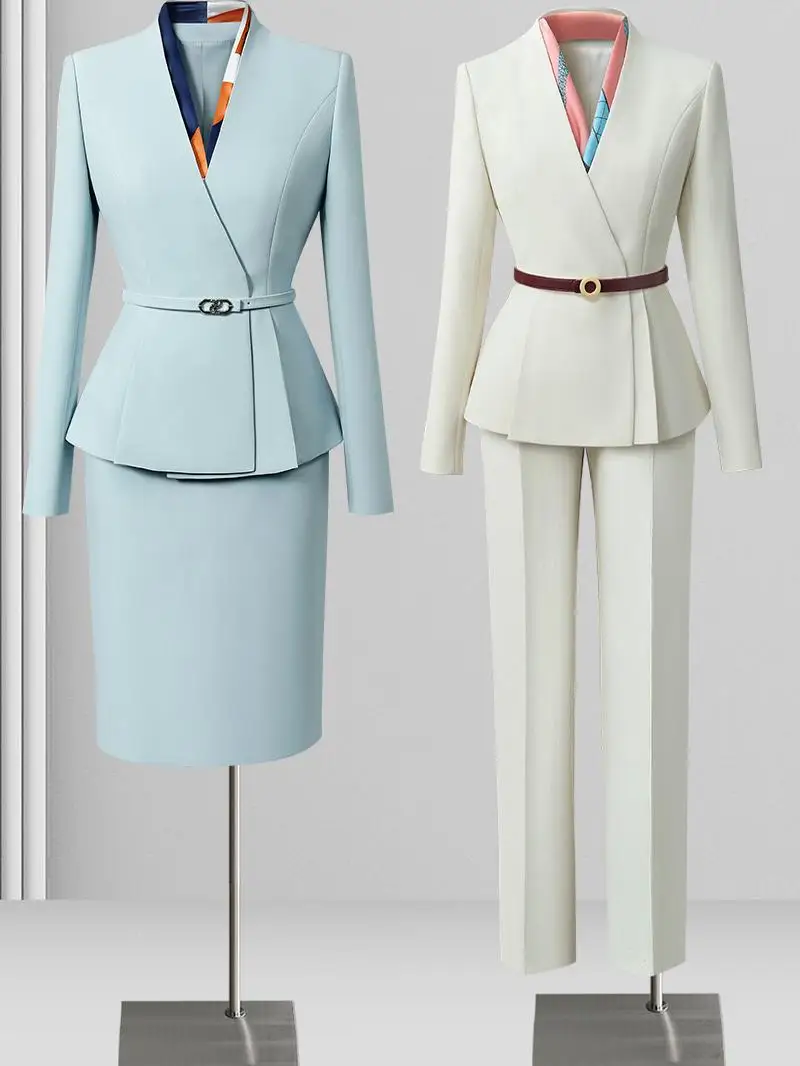 Деловой костюм для салона красоты женский весенне-осенний модный темпераментный