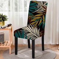 tropical plants dining chair cover home decor flower pattern stretch for kitchen stools chair covers office chair slipcover 1pc