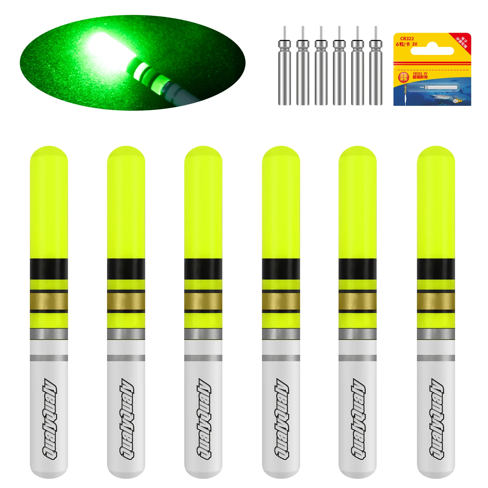 

6pcs Led Fishing Glow Sticks Set 4.1cm Night Fishing Float Rod Tip Glow Sticks Glow in The Dark Fluorescent Luminous Light Stick