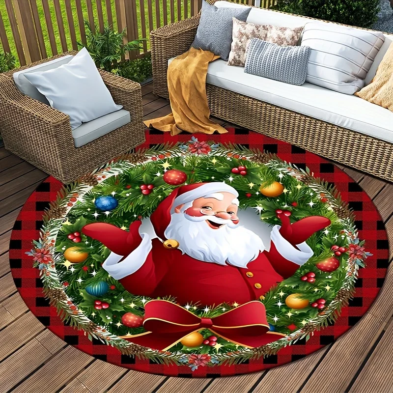 

Круглый ковёр для дома Merry Christmas