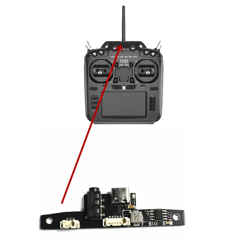 Фото Плата зарядки Radioking TX18S с возможностью зарядки через USB-C, совместимая с Radiomaster TX16S, для сборки радиопередатчиков OpenTX RC №2