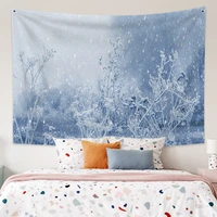 snow scene ice and flowers large wall tapestry funny aesthetics bedroom decorative yoga mat size sheet mandala art home decor
