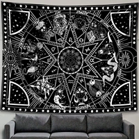 constellation tapestry white black sun and moon tapestry wall hanging hippie wall rug dorm home decor blanket wall decor