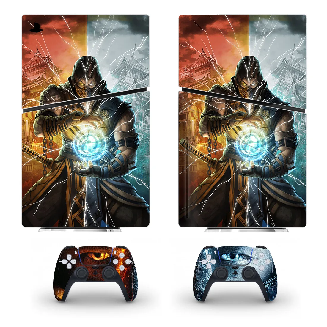 Виниловая наклейка Mortal Kombat PS5 для консоли и 2 контроллеров