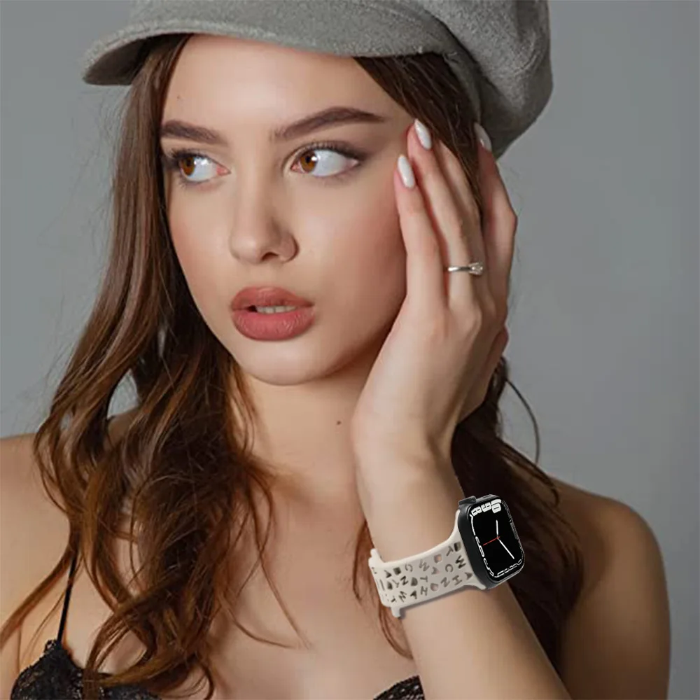 

Полый ремешок для Apple Watch Band 38 мм 40 мм 42 мм 44 мм 49 мм, браслет для смарт-часов iWatch Series 8 7 6 5 4 3 SE Ultra 45 мм 41 мм