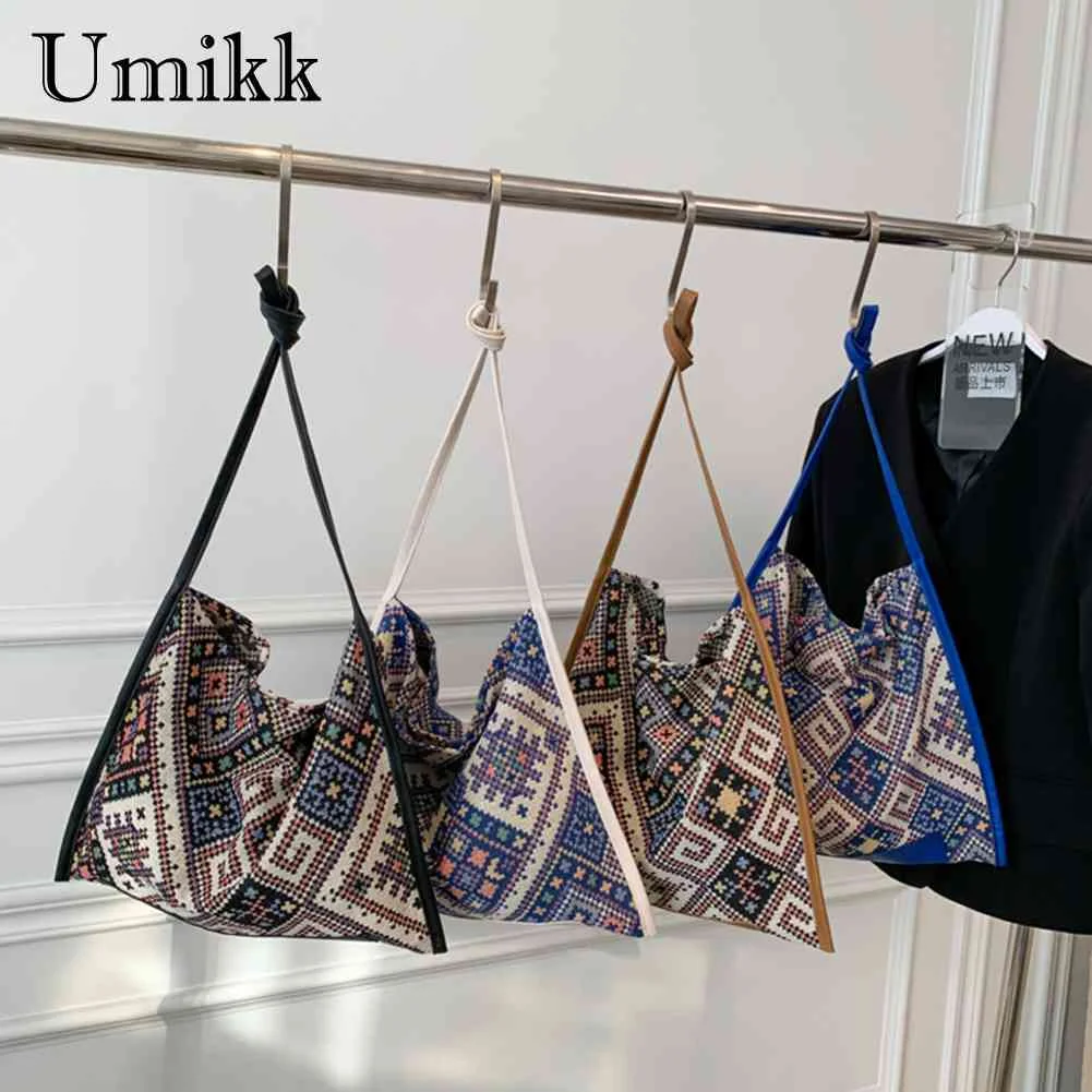 

Women Ethnic Style Retro Handbags Yunnan Style Woven Portable Shoulder Bag for Outdoor Shopping Traveling Gifts