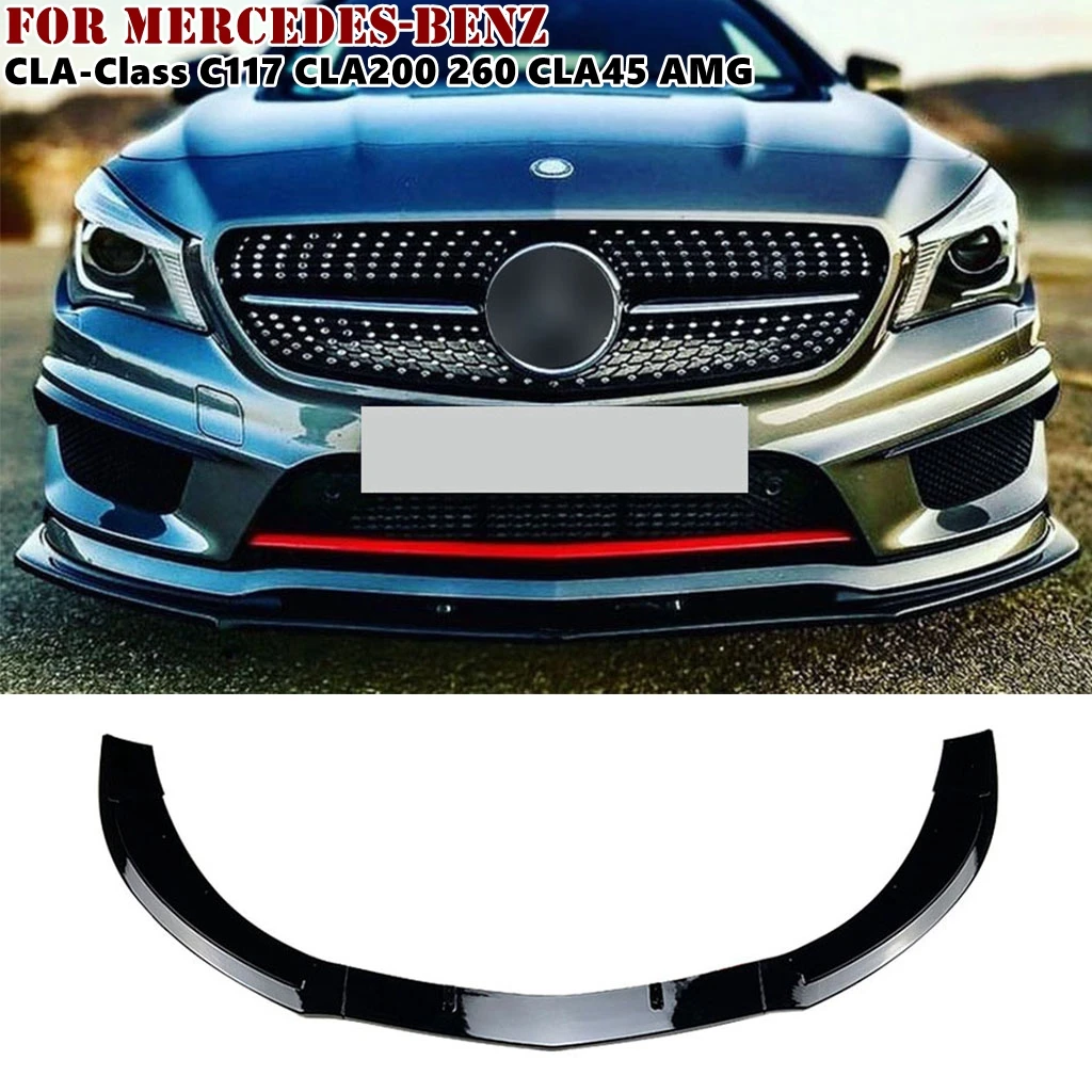 

Car Front Bumper Spoiler Protector Plate Lip Body Kit for Mercedes-Benz CLA-Class C117 CLA200 260 CLA45 AMG 2013 2014 2015