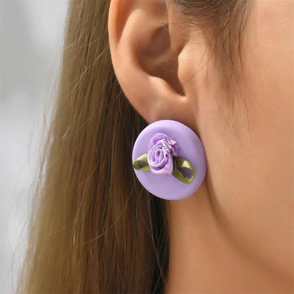 

Bohemia pendientes mujer Flower Earrings For Women Colorful Fashion Geometric Stud Earrings Girls Wedding Party Jewelry brincos