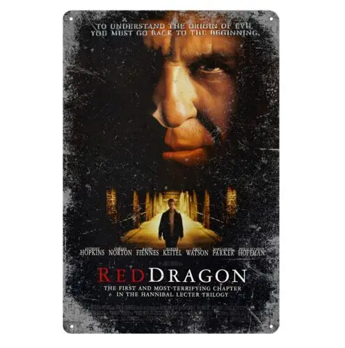 Красный дракон Энтони Хопкинс фильм металлический плакат жестяной знак 20x30 см