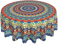 boho tablecloth 60 inch round waterproof colorful mandala table cloth fabric farmhouse tablecloth decorative for picnic party