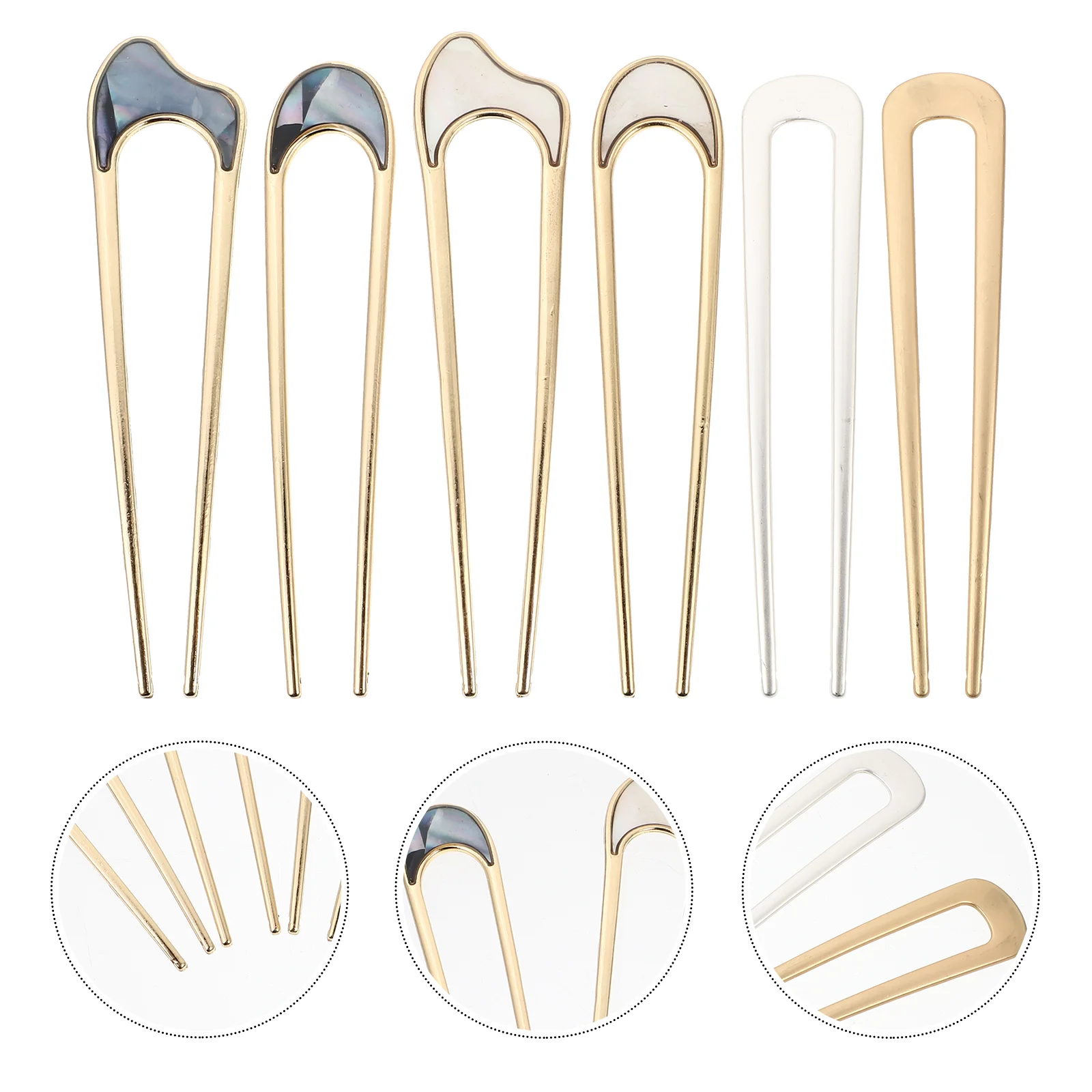 6 Pcs Metal U-shaped Hairpin Metal Hair Clips Women Metal Hair Chopsticks Hair Fork U Hair Alloy U Shaped Hair Miss