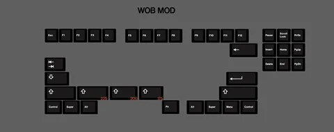Клавиши Geekark WOB с черной и белой краской, черные колпачки для механической клавиатуры с пятисторонней краской, черные клавиши для клавиатуры