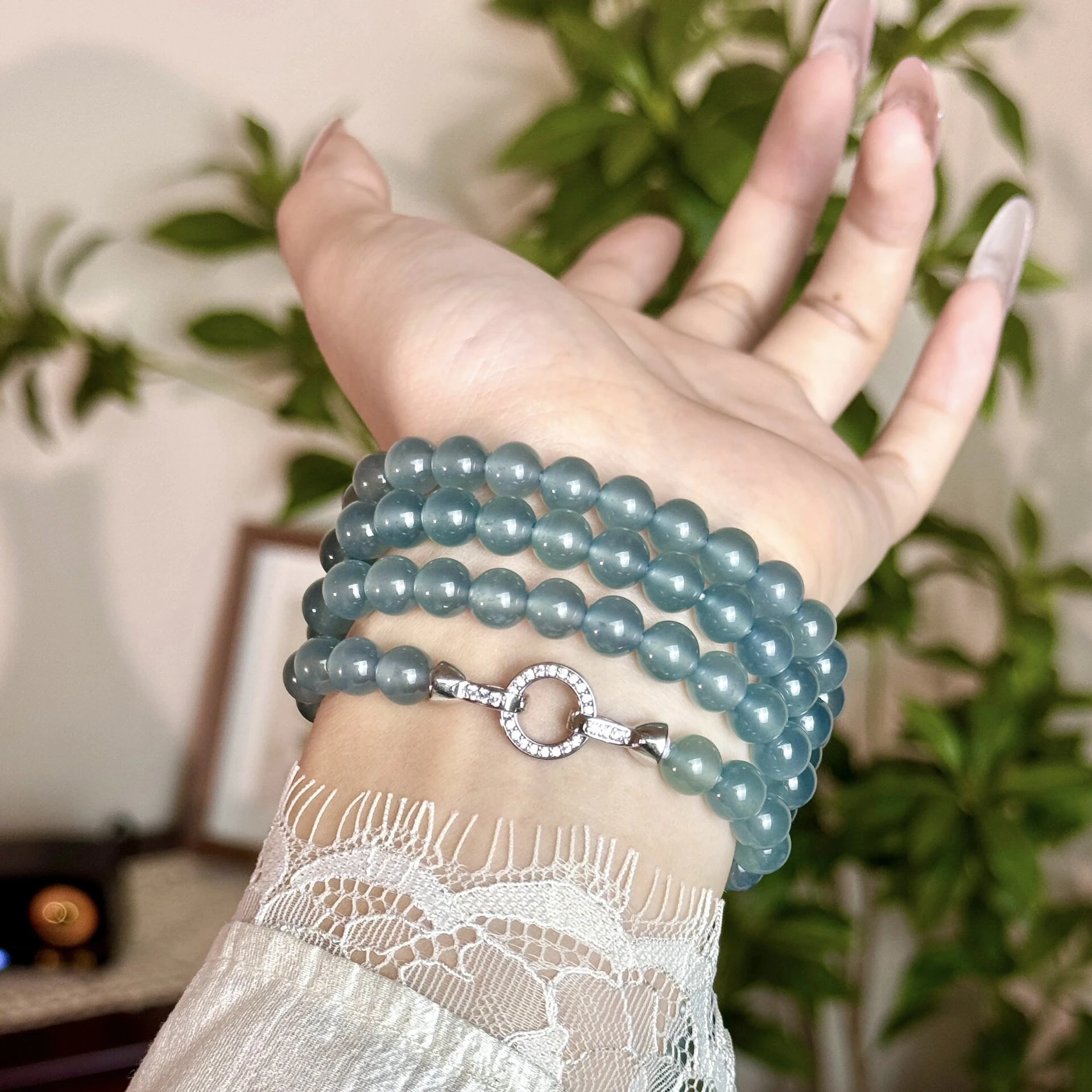 Натуральный нефритовый синий водный клей с высоким ледяным семенем стальной