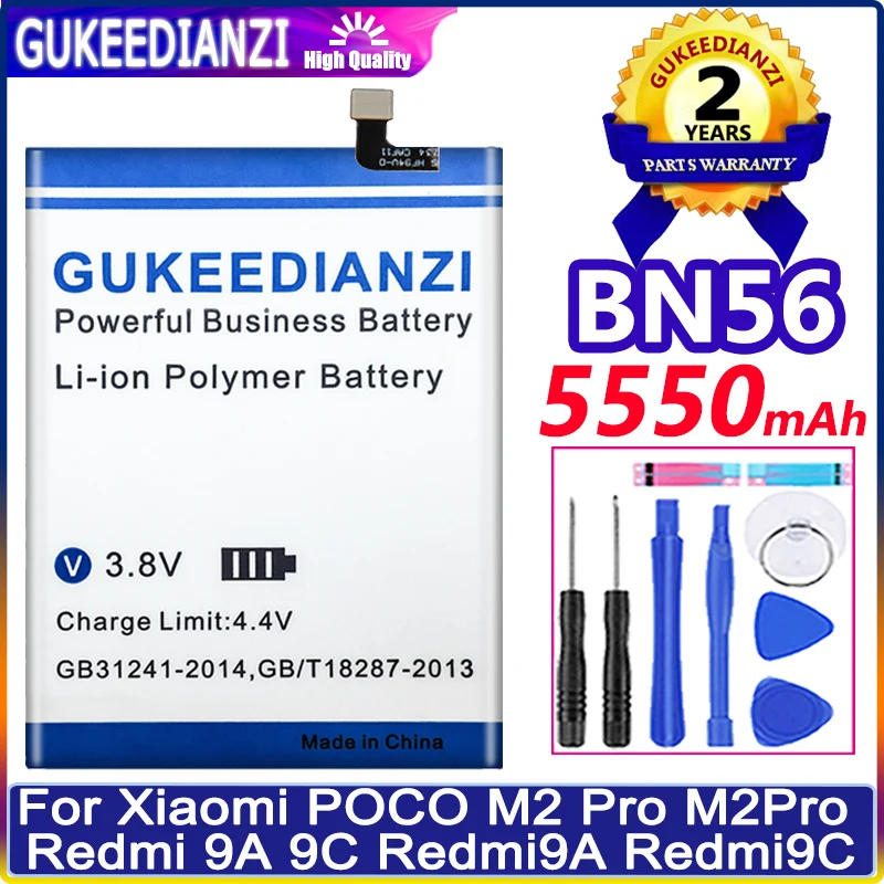 

For Xiao Mi BN56 5550mAh Mobile Phone Replacement Battery For Xiaomi POCO M2 Pro M2Pro For Redmi 9A 9C High Quality Battery