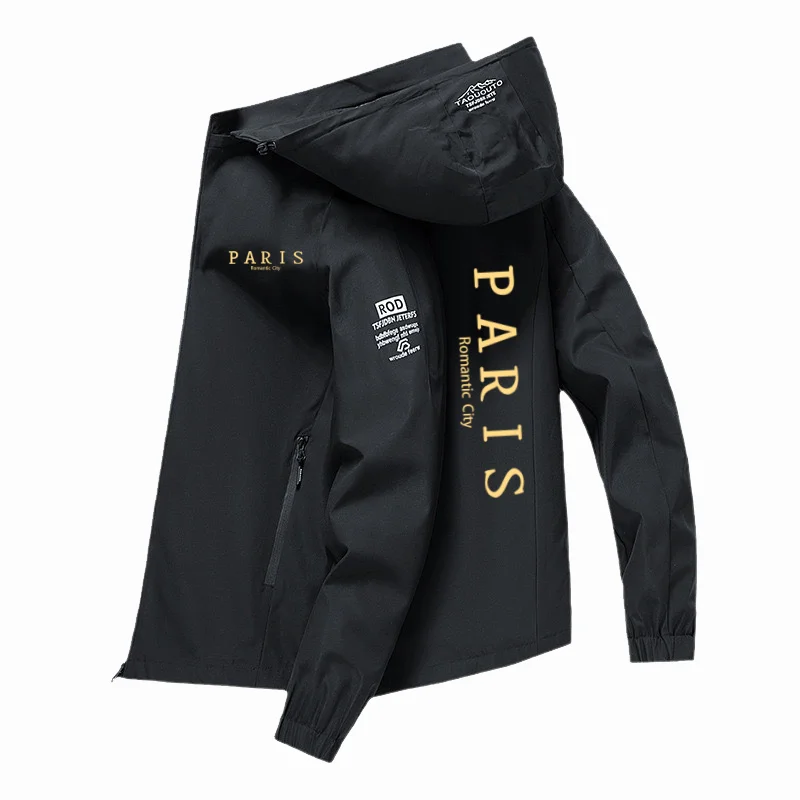 2024Autumn new men's windproof zipper jacketF1 fashionable and casual high-quality hooded jacket outdoor camping sports