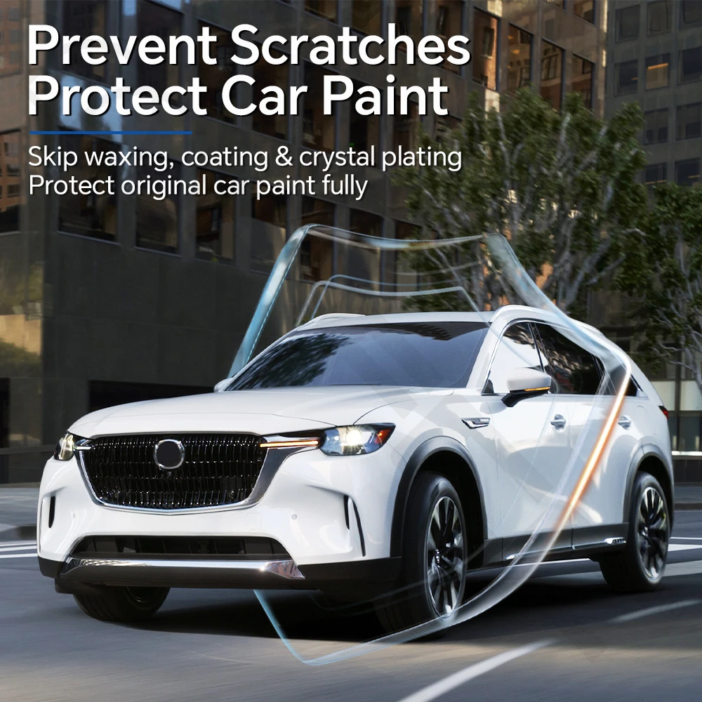 Фото Защитная пленка из ТПУ 9 мил для Mazda CX-90 CX90 2024-2026, антицарапийная, предварительно вырезанная, прозрачная, самовосстанавливающаяся, для защиты лакокрасочного покрытия автомобиля №5