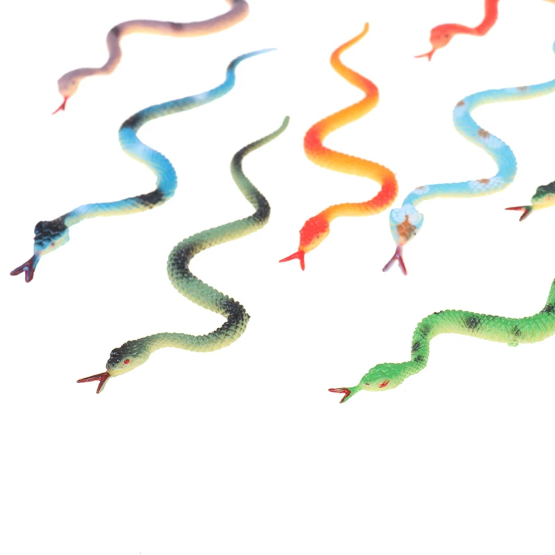 

12Pcs High Simulation Toy Plastic Snake Model Funny Scary Snake Kids Gag Prank Funny Favor Toys Halloween Prank Prop For Decor