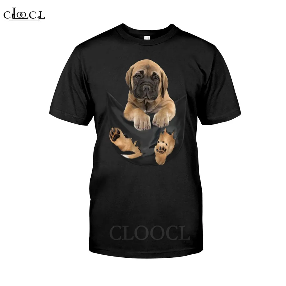 Смешные футболки CLOOCL с изображением щенков 3D рисунком животных собаки быка